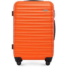 Średnia walizka z ABS-u z żebrowaniem pomarańczowa