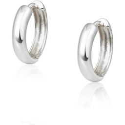 Kolczyki kółka gładkie, klasyczne huggie srebrne