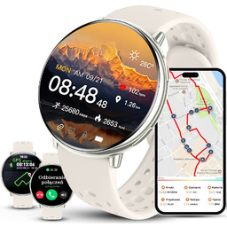 Zegarek damski SMARTWATCH F50-GPS- beżowy PROF