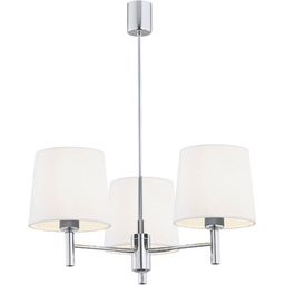 Żyrandol glamour chromowy BOLZANO PLUS 6114 białe abażury