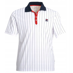 Koszulka tenisowa Fila Polo Stripes biała L