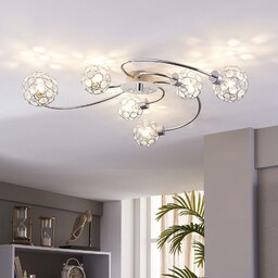 Lampa sufitowa Tyron Lindby, możliwość ściemniania, chromowy /