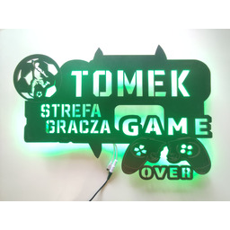 Lampka nocna Led 3D Gamer imię Piłka nożna