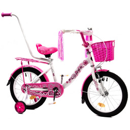 Rower dziecięcy FLOWER 16" biało-różowy