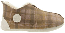 Kapcie damskie OXFORD Tartan beżowe