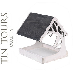 DEKORACYJNY DREWNIANY KARMNIK DLA PTAKÓW 18,5x18x21 cm