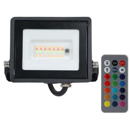 Naświetlacz LED RGB+W 10W IP65 czarny + pilot