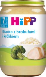 HiPP, risotto z brokułami i królikiem, po 7