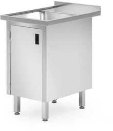 HENDI Stół ze zlewem 1-komorowym i szafką, 50x70x85