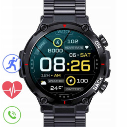 Gravity GT7-2 czarna bransoleta smartwatch męski