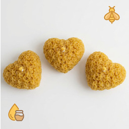 Zestaw 3 świec SERCE z WOSKU PSZCZELEGO 100%