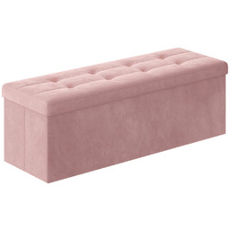 Edinos Duża różowa pufa welurowa pikowana S3-K17