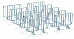 Siku 2464, Barierki, 1:32, Metal, Srebrny, 10 sztuk,