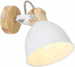 Globo Lampa ścienna Wiho 54018-1 skandynawska biała drewno