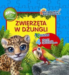 Animal Club Układanka Kolorowanka Zwierzęta w dżungli