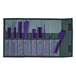 Jaguar A-line Lila, zestaw grzebieni antystatycznych, 9 szt,