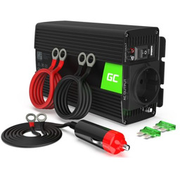 GREENCELL Przetwornica 12V na 230V 500W/1000W Czysta sinusoida