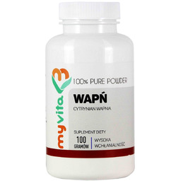 Wapń proszek (cytrynian wapnia) Myvita 100 g