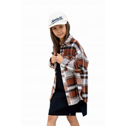 Koszula w kratę flanela lekka kurtka brązowa All