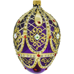 Bombka choinkowa ręcznie malowana Jajo Faberge Z Kryształem