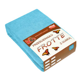 KARO Prześcieradło frotte z gumką 200x200 turkusowe 030