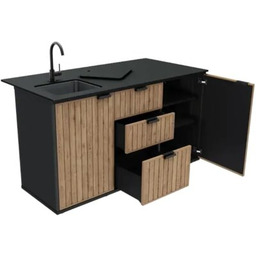 KETER Kuchnia ogrodowa Compact Outdoor 263933 Grafitowo-drewniany