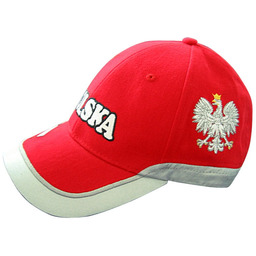 Czapka z daszkiem czerwona POLSKA