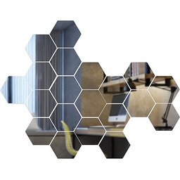 Sześciokątna 20 szt. zdejmowane akrylowe lustro sztuka ścienna