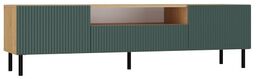 Szafka RTV ryflowana, Kama Slim, 160x40x43 cm, dąb