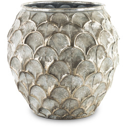 Donica osłonka doniczka srebrna metalowa 32 cm 141092