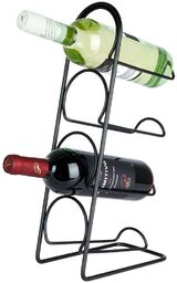 Stojak na wino metalowy czarny 4 butelki 21x43