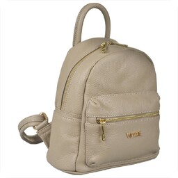 VEZZE Plecak damski beżowy ze skóry naturalnej ze