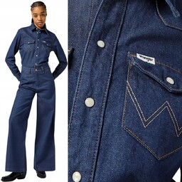 Wrangler Trouser Coverall Aged Blue Jeansowy Granatowy Kombinezon