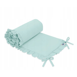 Uniwersalny ochraniacz z falbanką do łóżeczka niemowlęcego miętowy