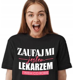KOSZULKA T-SHIRT CZARNY NA PREZENT DLA LEKARZA -