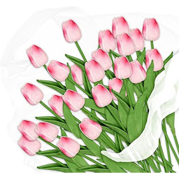 Relaxdays sztuczne tulipany w zestawie 24 sztuk, kwiaty,