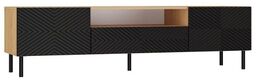 Szafka RTV, Kama, 160x40x43 cm, dąb artisan, czarny