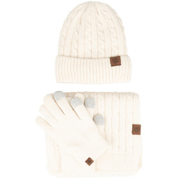 Alessio KOMPLET CZAPKA + SZALIK + RĘKAWICZKI DOTYKOWE