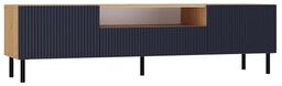 Szafka RTV ryflowana, Kama Slim, 160x40x43 cm, dąb