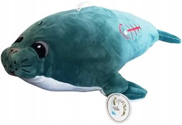 Foka leżąca niebieska - 60cm Maskotka Foka leżąca