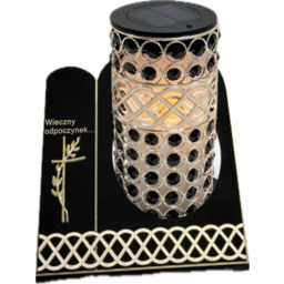 Znicz witraż VIP Premium solar SZKA12S 25 cm