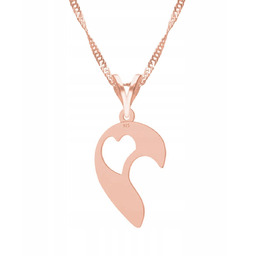 Naszyjnik Pozłacany z Łamanym Serduszkiem Serduszko Łamane Serce