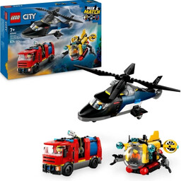 LEGO City 60462 Zestaw z helikopterem, wozem strażackim