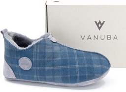 Kapcie męskie OXFORD Tartan niebieskie