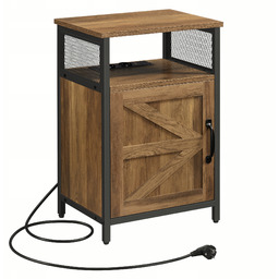 Stolik boczny szafka nocna rustykalna z zasilaniem sieciowym