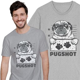 Pugshot Koszulka Mops Pies Piesek Więzienie