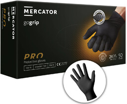MERCATOR gogrip Black bardzo trwałe rękawiczki nitrylowe, rozmiar