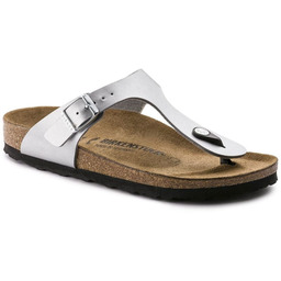 Japonki damskie srebrne Birkenstock Gizeh Birko-Flor narrow wąskie