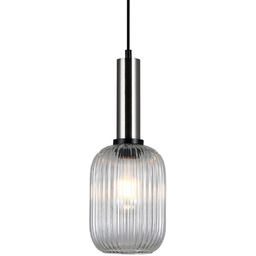 Italux Antiola PND-5588-1M-SC+CL lampa wisząca nowoczesna stal nikiel