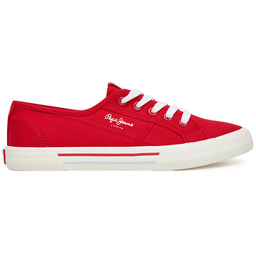 Tenisówki Pepe Jeans Brady Basic W PLS31287 Czerwony